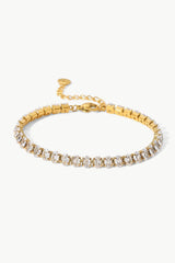 Inlaid Zircon 18K Gold Plated Bracelet - Flyclothing LLC