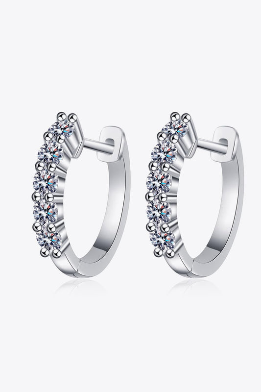 1 Carat Moissanite Hoop Earrings - Flyclothing LLC