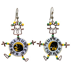 Recycled Tusker Bottle Cap Dancing Girl Earrings - Creative Alternatives - Flyclothing LLC