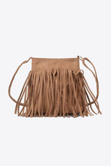 PU Leather Crossbody Bag with Fringe - Flyclothing LLC