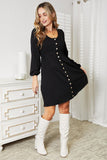 Double Take Scoop Neck Empire Waist Long Sleeve Dress