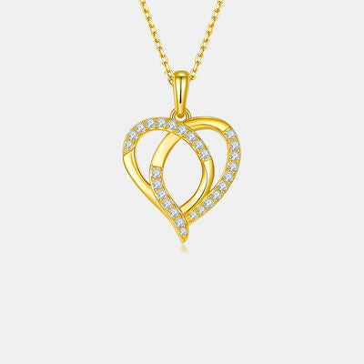 Moissanite 925 Sterling Silver Heart Shape Necklace - Flyclothing LLC