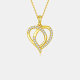 Moissanite 925 Sterling Silver Heart Shape Necklace - Flyclothing LLC