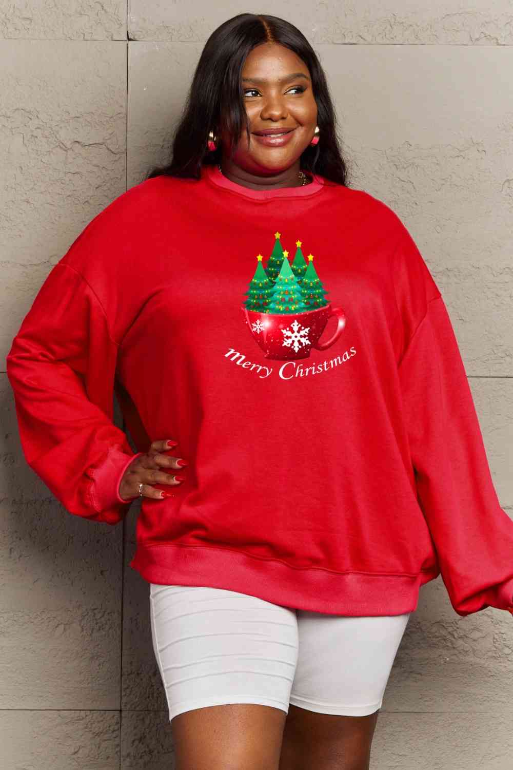 Simply Love Full Size MERRY CHRISTMAS Graphic Sweatshirt - Flyclothing LLC