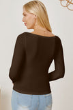 Square Neck Long Sleeve T-Shirt - Flyclothing LLC