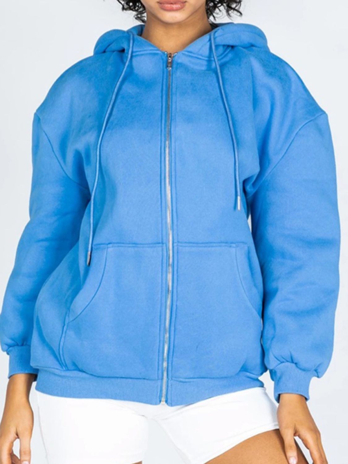 Zip-Up Drawstring Hoodie - Flyclothing LLC