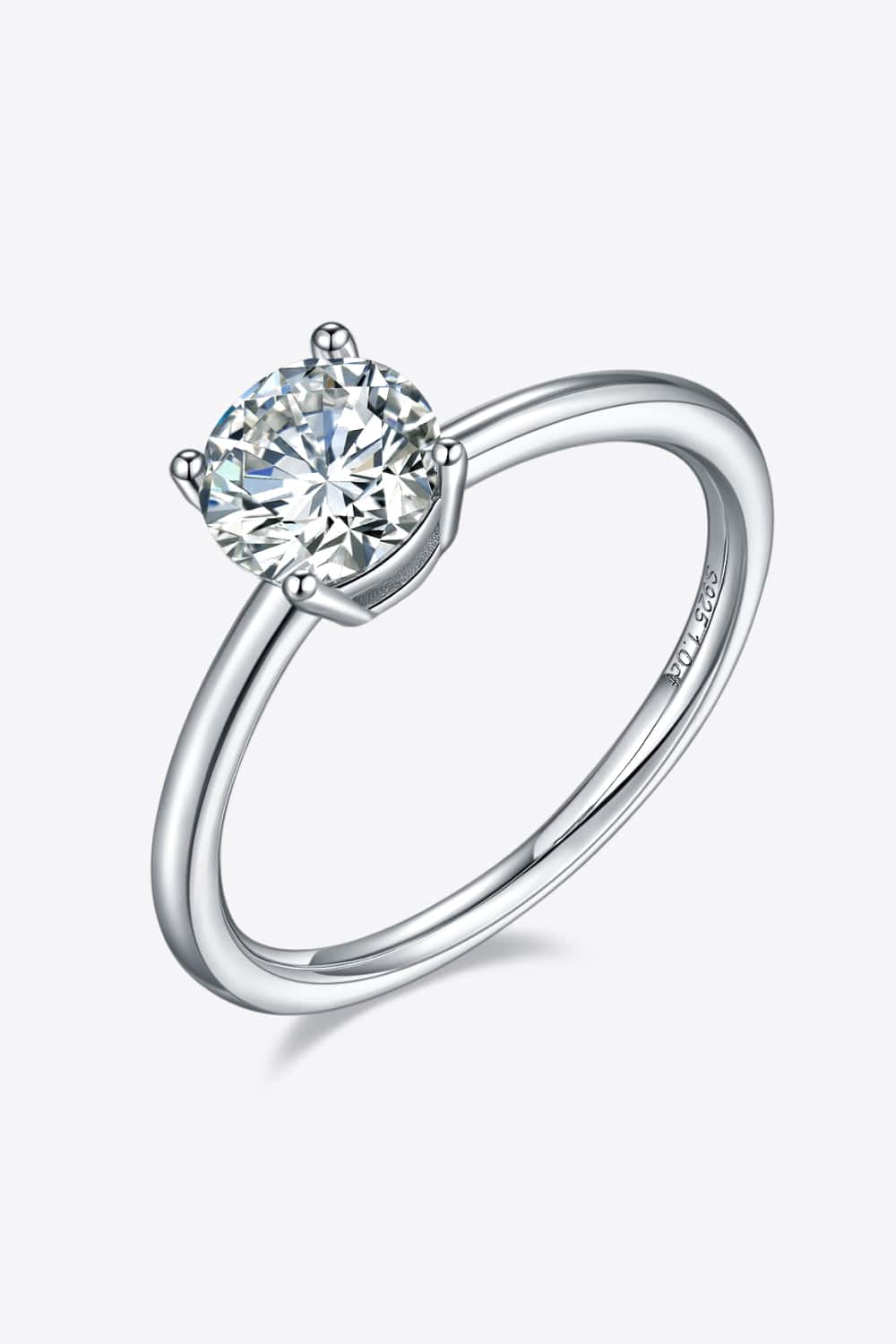 1 Carat Moissanite 925 Sterling Silver Solitaire Ring - Trendsi