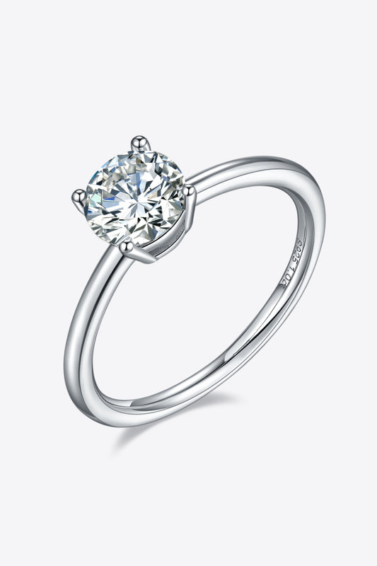 1 Carat Moissanite 925 Sterling Silver Solitaire Ring - Flyclothing LLC