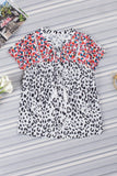 Leopard Tassel Tie Short Sleeve Top - Trendsi