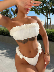 Applique Tie Back Two-Piece Bikini Set - Flyclothing LLC