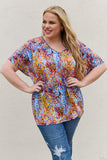 Be Stage Full Size Printed Dolman Flowy Top - Trendsi