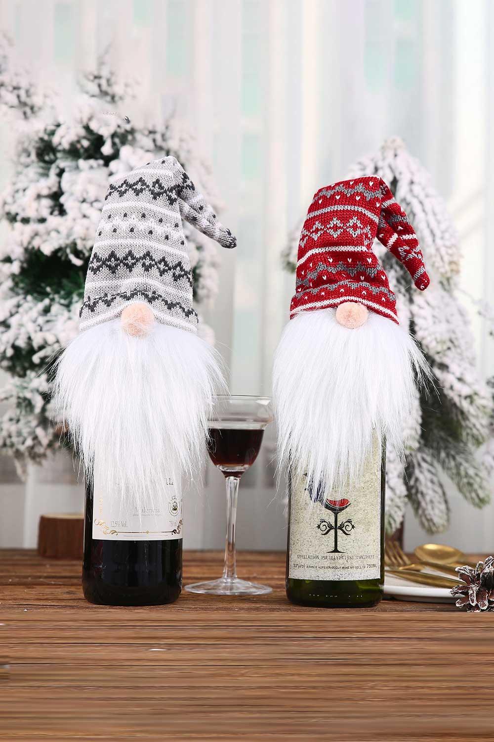 4-Pack Christmas Faceless Gnome Wine Bottle Covers - Flyclothing LLC