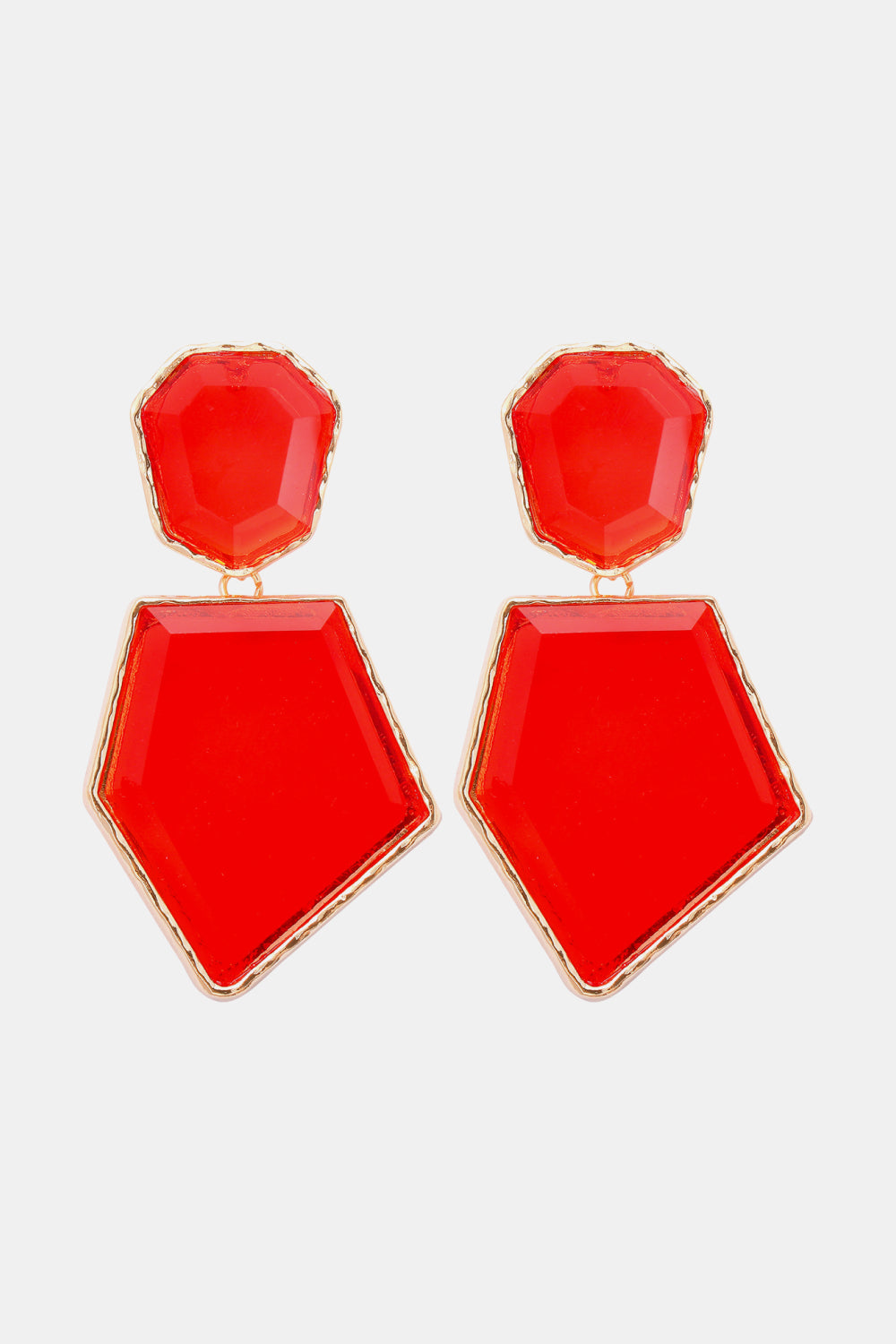 Geometrical Shape Zinc Alloy Frame Resin Dangle Earrings - Flyclothing LLC