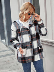 Plaid Hooded Jacket with Pockets - Flyclothing LLC