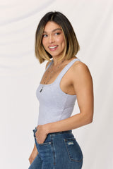 Zenana Square Neck Wide Strap Cropped Cami - Flyclothing LLC