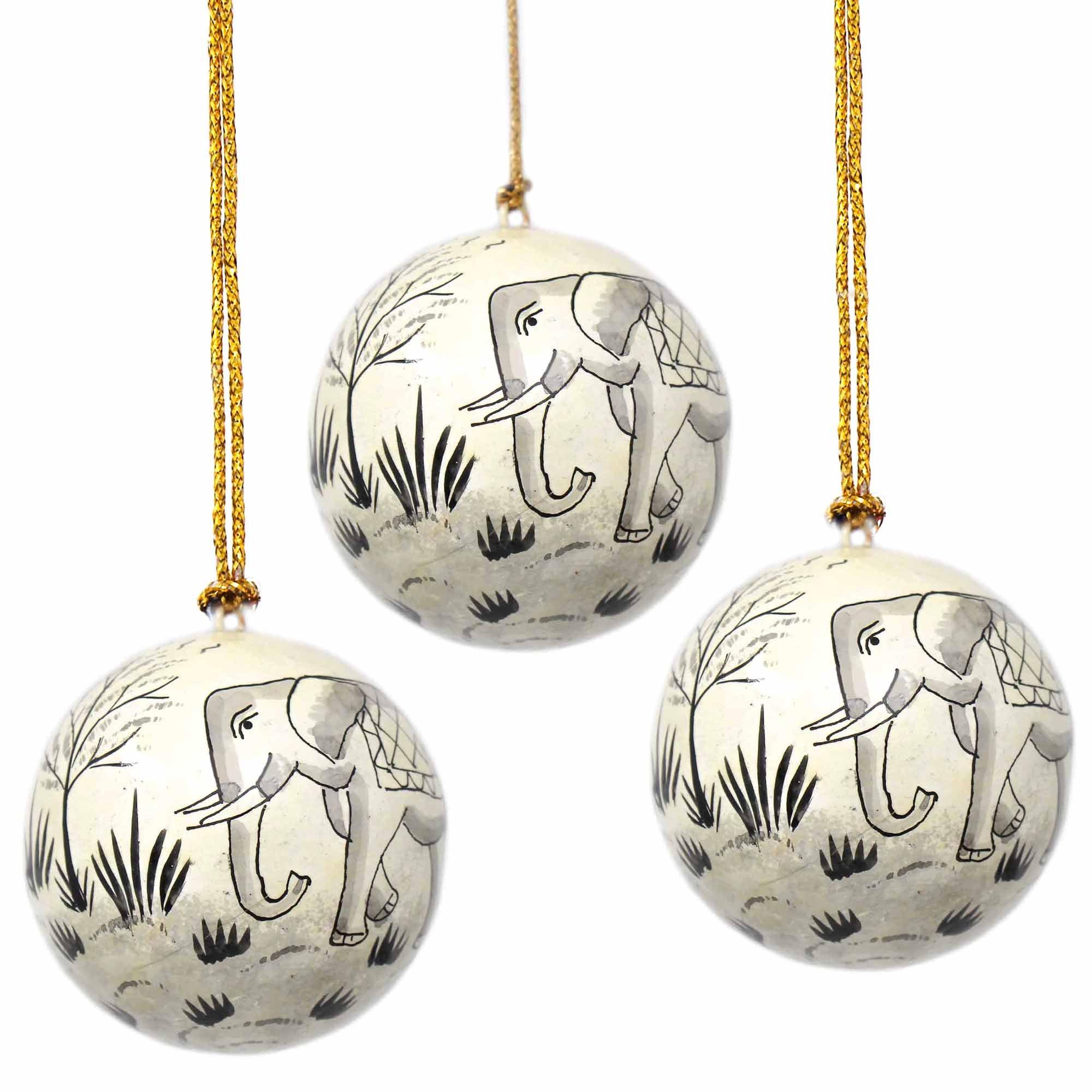 Handpainted Ornament Elephant - Pack of 3 - Flyclothing LLC