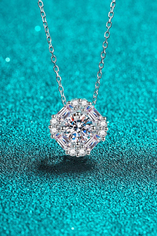 Geometric Moissanite Pendant Chain Necklace - Flyclothing LLC