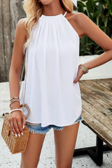 Ruched Grecian Neck Tank - Flyclothing LLC