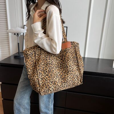 Leopard Canvas Tote Bag - Flyclothing LLC