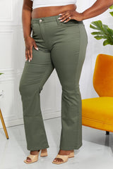 Zenana Clementine Full Size High-Rise Bootcut Jeans in Olive - Flyclothing LLC