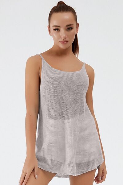 Scoop Neck Spaghetti Strap Knit Cami - Flyclothing LLC