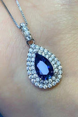 2 Carat Moissanite Teardrop Pendant Necklace - Trendsi