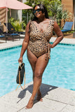 Marina West Swim Full Size Float On Ruffle Faux Wrap One-Piece in Leopard - Flyclothing LLC