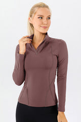 Mock Neck Quarter Zip Active T-Shirt - Flyclothing LLC