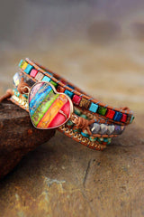 Imperial Jasper & Crystal Layered Bracelet - Flyclothing LLC