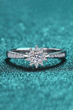 Moissanite Rhodium-Plated Snowflake Ring - Flyclothing LLC