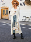 Full Size Collared Open Front Duster Cardigan - Trendsi