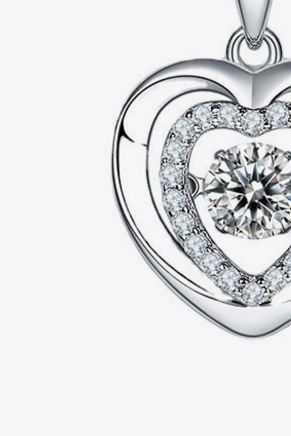 Moissanite Heart Pendant Necklace - Flyclothing LLC