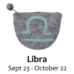 Felt Libra Zodiac Coin Purse - Global Groove - Flyclothing LLC