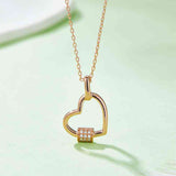 Moissanite 925 Sterling Silver Heart Shape Necklace - Flyclothing LLC