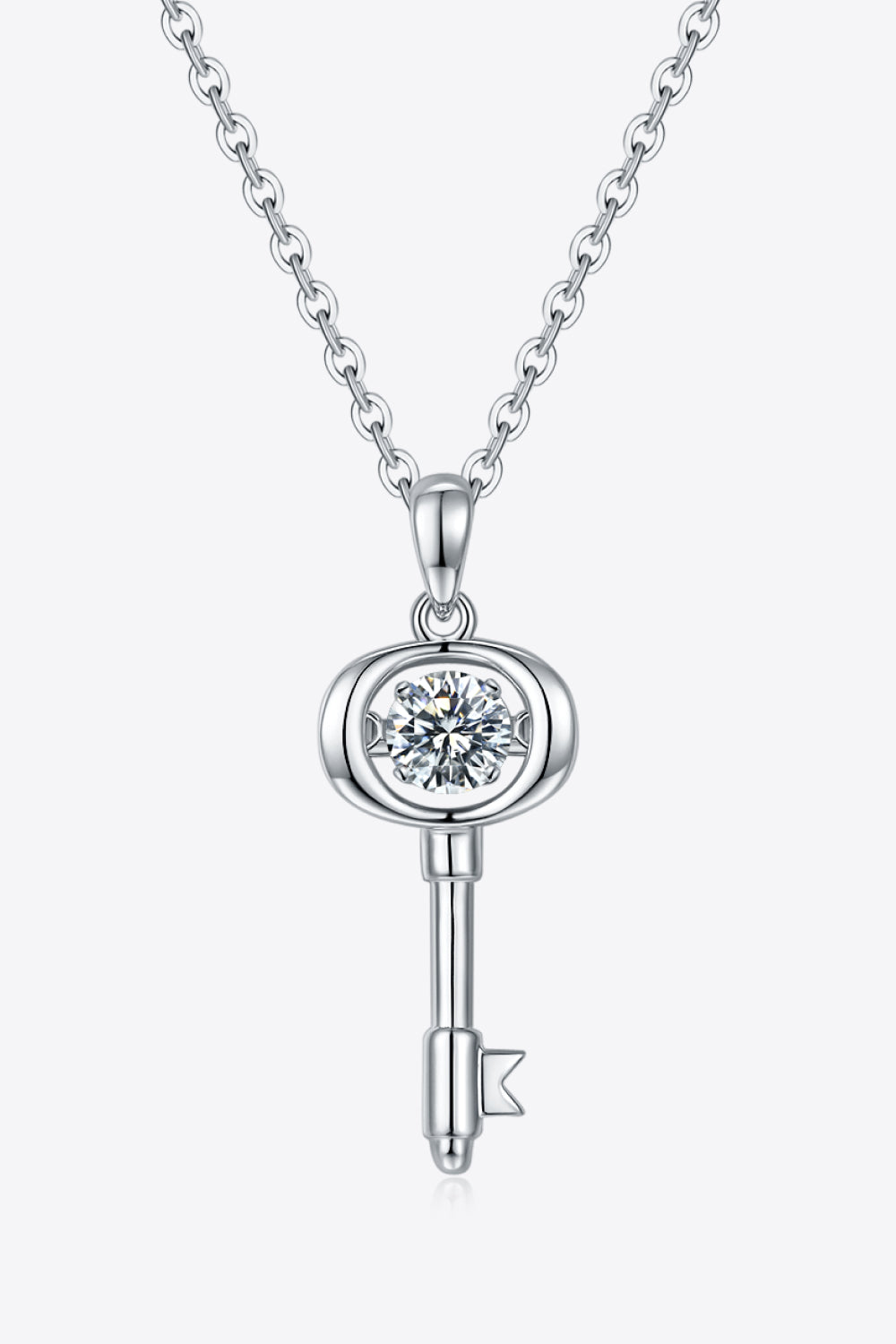 Moissanite Key Pendant Necklace - Flyclothing LLC