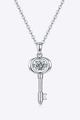 Moissanite Key Pendant Necklace - Flyclothing LLC