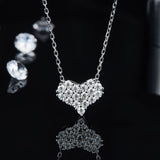 Moissanite 925 Sterling Silver Heart Necklace - Flyclothing LLC