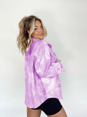 Tie-Dye Button Up Long Sleeve Shirt - Flyclothing LLC