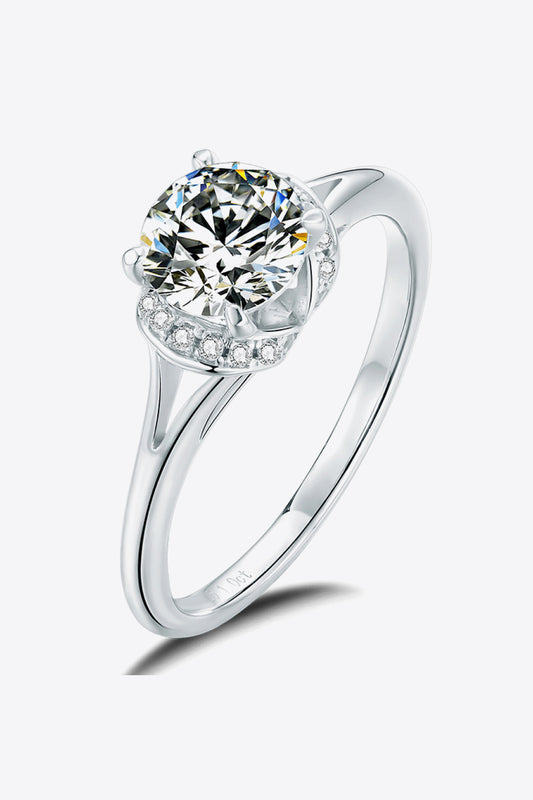 1 Carat Moissanite Split Shank Ring - Flyclothing LLC