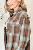 Double Take Plaid Dropped Shoulder Shirt - Flyclothing LLC