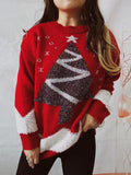 Christmas Tree Graphic Dropped Shoulder Sweater - Flyclothing LLC