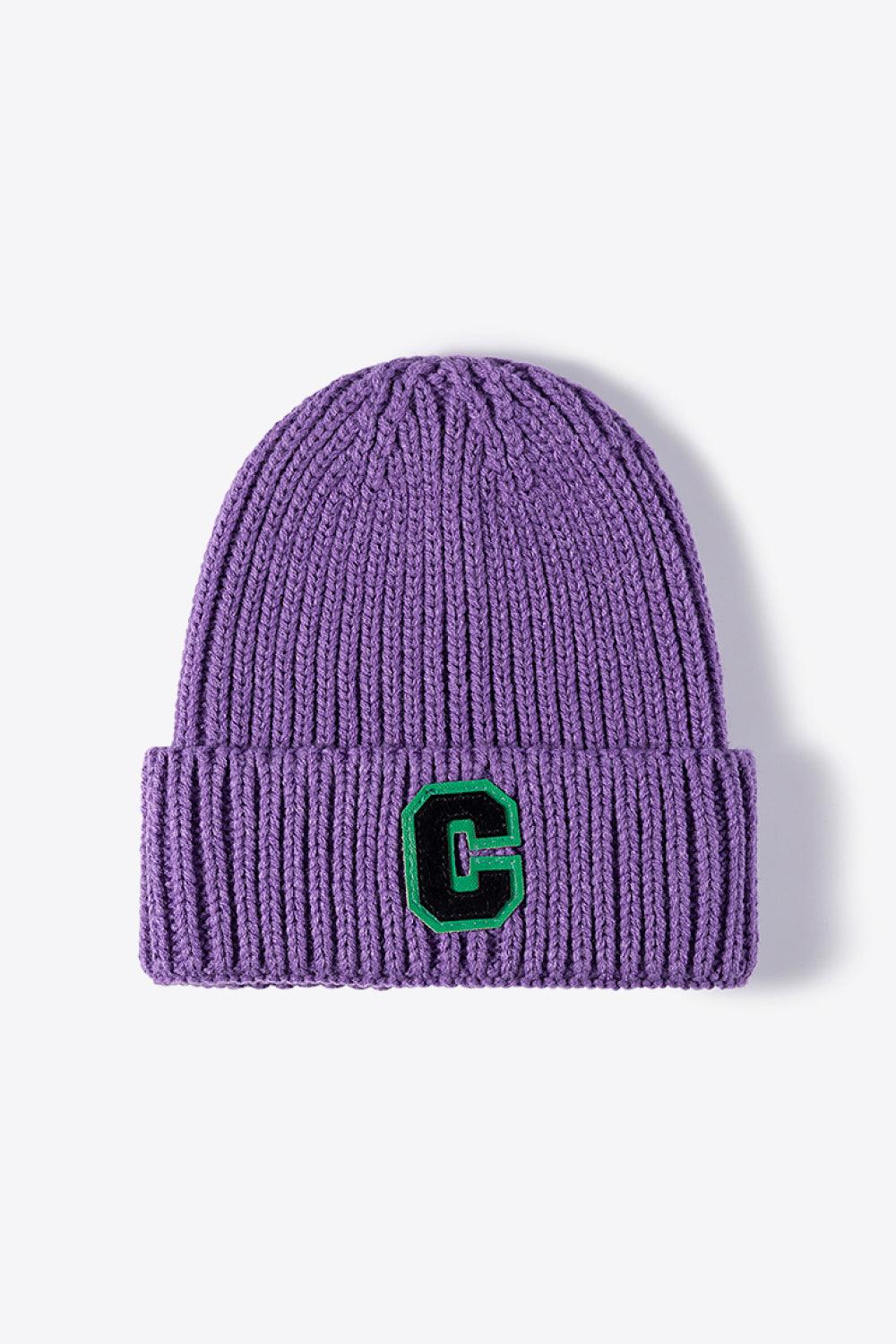 Letter C Patch Cuffed Beanie - Trendsi