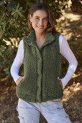 Snap Down Vest with Pockets - Flyclothing LLC