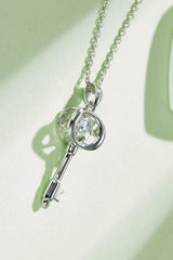 Moissanite Key Pendant Necklace - Flyclothing LLC