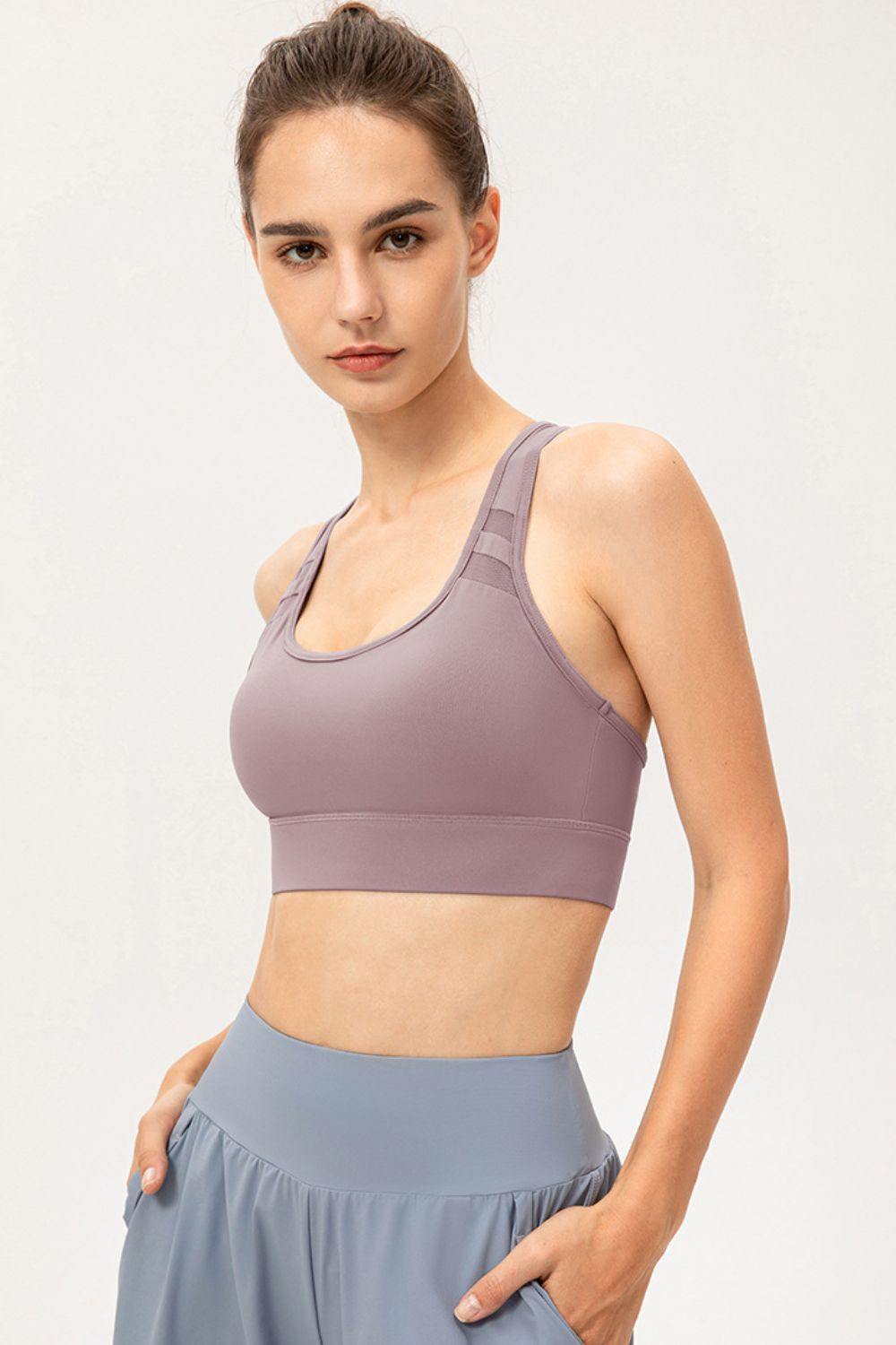 Scoop Neck Long Sports Bra - Flyclothing LLC