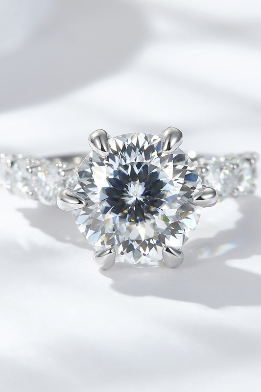 5 Carat Moissanite Side Stone Ring - Flyclothing LLC