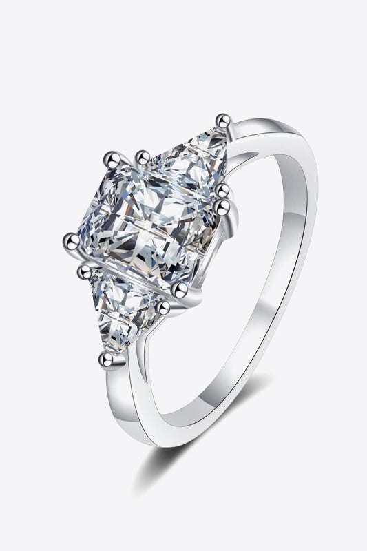 3 Carat Moissanite 925 Sterling Silver Rhodium-Plated Ring - Flyclothing LLC