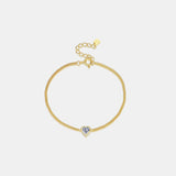 Heart Inlaid Zircon Spring Ring Closure Bracelet - Flyclothing LLC