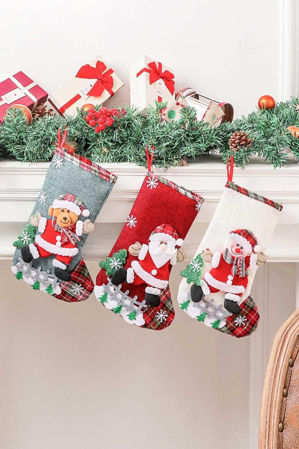 4-Pack Plaid Christmas Stockings - Flyclothing LLC