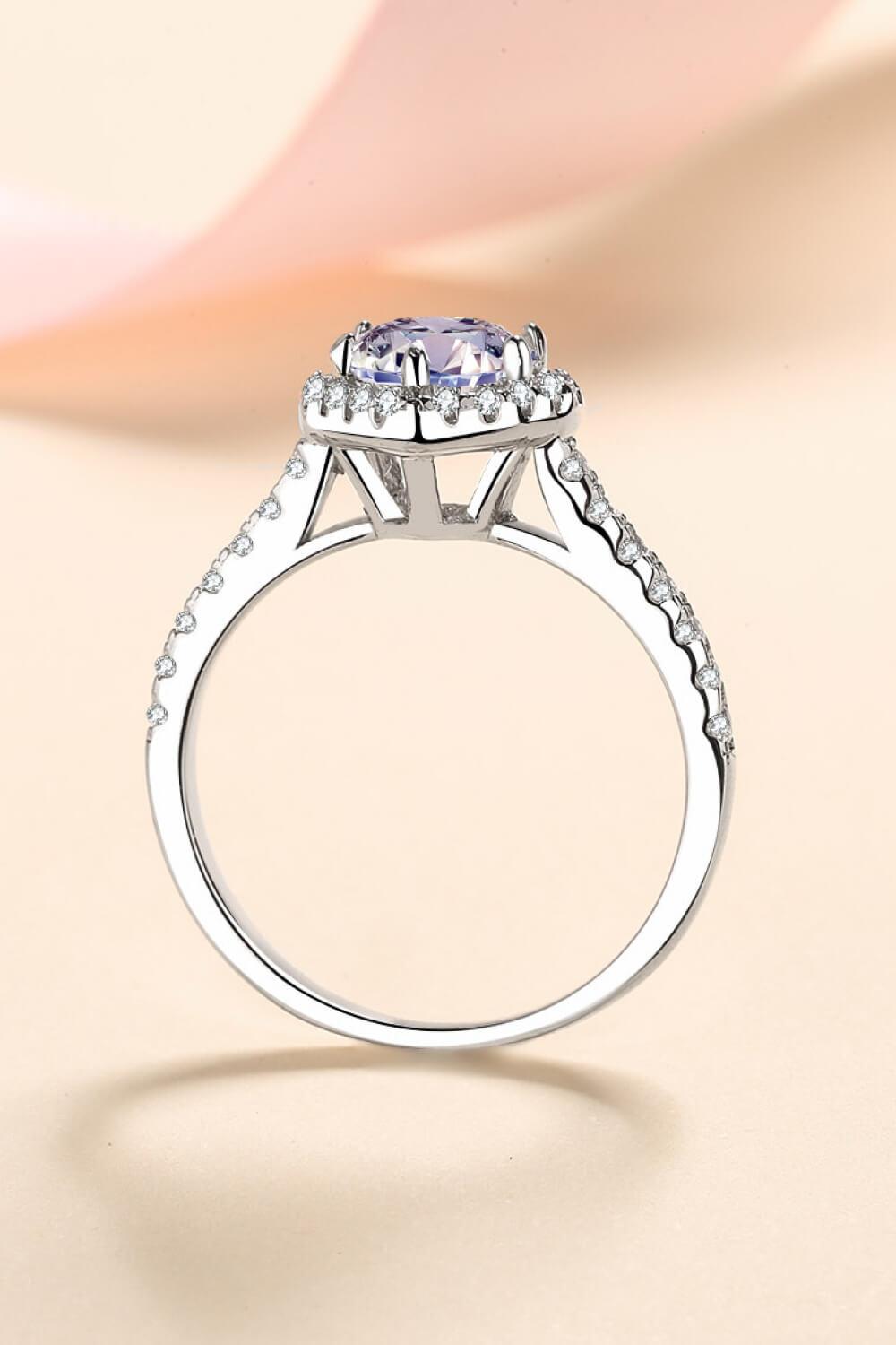 1 Carat Moissanite Heart-Shaped Ring - Flyclothing LLC